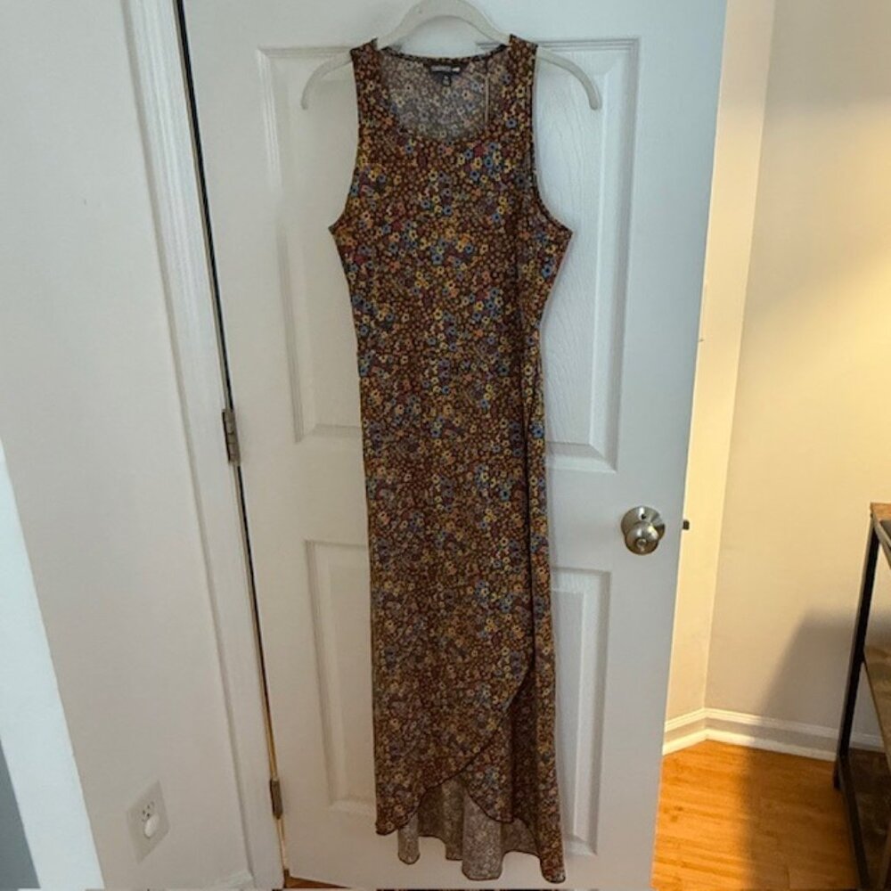 Toad & Co Sunkissed Maxi Dress Black Micro Floral Print, Size Medium